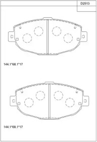 Комплект тормозных колодок ASIMCO KD2513