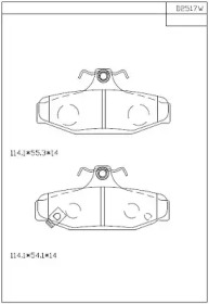 Комплект тормозных колодок ASIMCO KD2517W