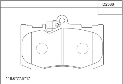 Комплект тормозных колодок ASIMCO KD2536