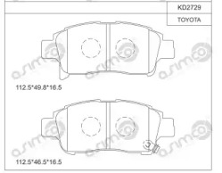 Комплект тормозных колодок ASIMCO KD2729