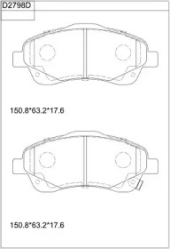 Комплект тормозных колодок ASIMCO KD2798D