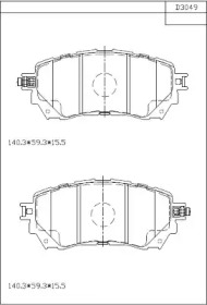 Комплект тормозных колодок ASIMCO KD3049