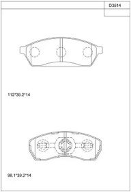 Комплект тормозных колодок ASIMCO KD3514