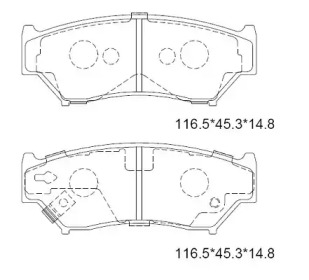 Комплект тормозных колодок ASIMCO KD3717F