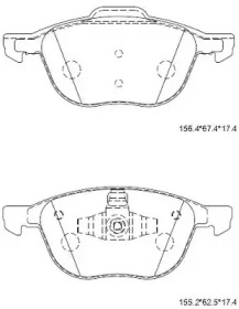 Комплект тормозных колодок, дисковый тормоз ASIMCO KD3726