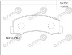 Комплект тормозных колодок ASIMCO KD3794