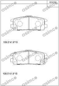 Комплект тормозных колодок ASIMCO KD4202