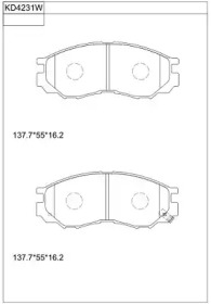 Комплект тормозных колодок ASIMCO KD4231W