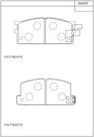 Комплект тормозных колодок ASIMCO KD4347F