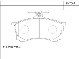 Комплект тормозных колодок ASIMCO KD4706F