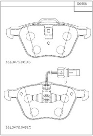 Комплект тормозных колодок ASIMCO KD6006