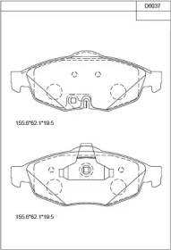 Комплект тормозных колодок ASIMCO KD6037