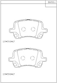 Комплект тормозных колодок ASIMCO KD6052