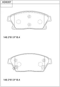 Комплект тормозных колодок ASIMCO KD6357