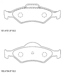 Комплект тормозных колодок, дисковый тормоз ASIMCO KD6516