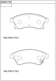 Комплект тормозных колодок, дисковый тормоз ASIMCO KD6517W