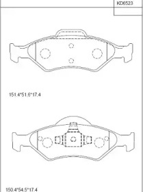 Комплект тормозных колодок ASIMCO KD6523