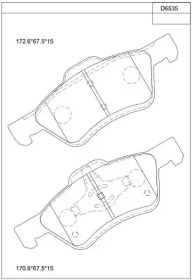 Комплект тормозных колодок ASIMCO KD6535