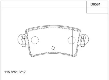 Комплект тормозных колодок, дисковый тормоз ASIMCO KD6581