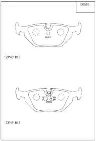 Комплект тормозных колодок, дисковый тормоз ASIMCO KD6585