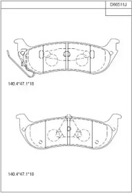 Комплект тормозных колодок ASIMCO KD66511