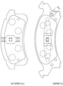 Комплект тормозных колодок ASIMCO KD6727