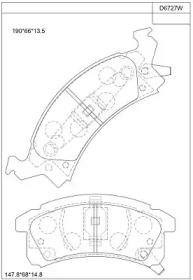 Комплект тормозных колодок ASIMCO KD6727W