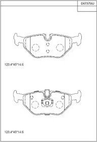 Комплект тормозных колодок, дисковый тормоз ASIMCO KD6737W