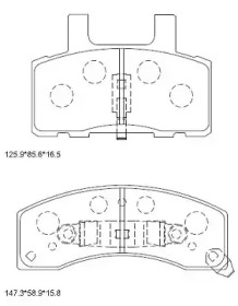 Комплект тормозных колодок ASIMCO KD6761