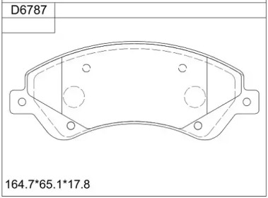 Комплект тормозных колодок, дисковый тормоз ASIMCO KD6787