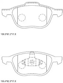 Комплект тормозных колодок, дисковый тормоз ASIMCO KD6798