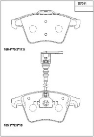 Комплект тормозных колодок ASIMCO KD7011