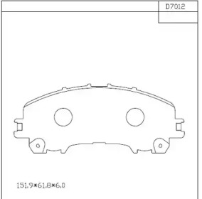 Комплект тормозных колодок ASIMCO KD7012