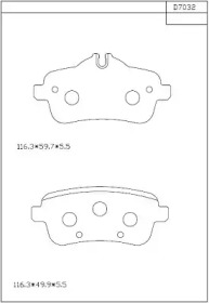 Комплект тормозных колодок ASIMCO KD7032