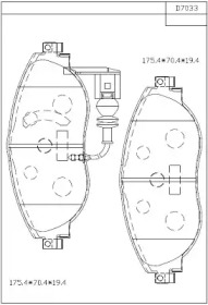 Комплект тормозных колодок ASIMCO KD7033