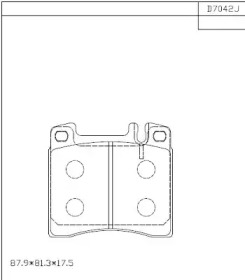 Комплект тормозных колодок ASIMCO KD7042