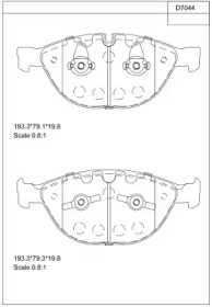 Комплект тормозных колодок ASIMCO KD7044