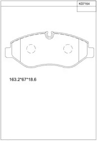 Комплект тормозных колодок, дисковый тормоз ASIMCO KD7164