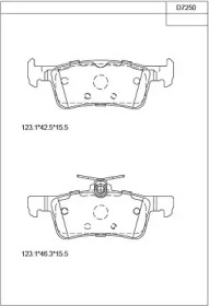 Комплект тормозных колодок ASIMCO KD7250