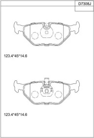 Комплект тормозных колодок, дисковый тормоз ASIMCO KD7308