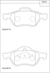 Комплект тормозных колодок ASIMCO KD7313