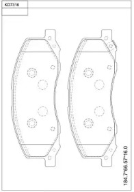 Комплект тормозных колодок ASIMCO KD7316