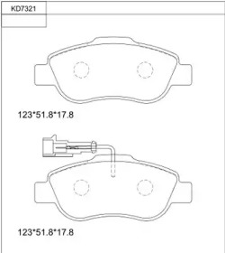 Комплект тормозных колодок ASIMCO KD7321