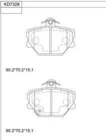 Комплект тормозных колодок ASIMCO KD7328