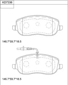 Комплект тормозных колодок ASIMCO KD7336