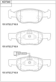 Комплект тормозных колодок ASIMCO KD7340