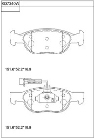 Комплект тормозных колодок ASIMCO KD7340W