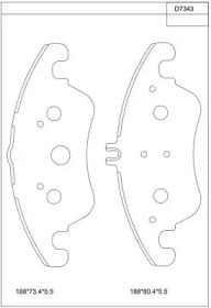 Комплект тормозных колодок ASIMCO KD7343