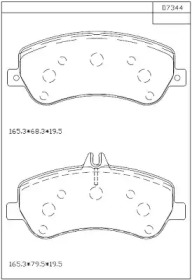 Комплект тормозных колодок ASIMCO KD7344