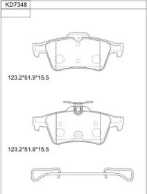 Комплект тормозных колодок ASIMCO KD7348